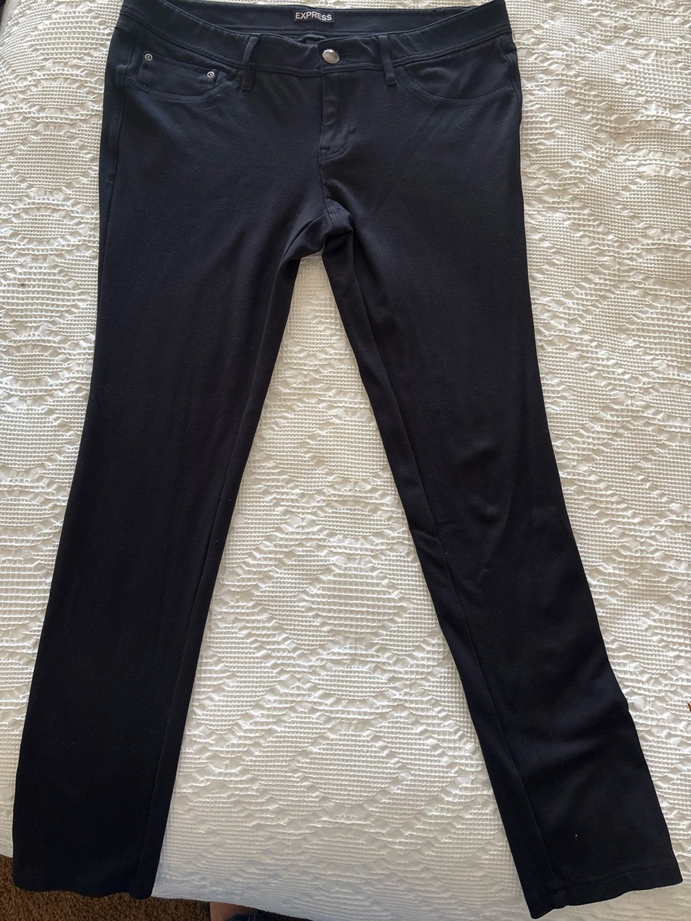 Express Women's Black Straight-Leg Ponte Pants